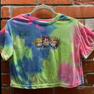SHEIN Tie Dye Angel Crop Top